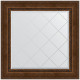 Зеркало настенное Evoform ExclusiveG 92х92 BY 4343 с гравировкой в багетной раме Состаренная бронза с орнаментом 120 мм  (BY 4343)