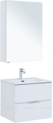 Комплект мебели для ванной Aquanet Алвита New 60 2 ящика, белый матовый (00274216)