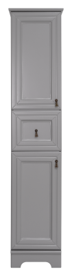 Шкаф-пенал напольный Misty Лувр с 1 ящ. Левый 377x314x1785 серый (П-Лвр04035-1504Л)