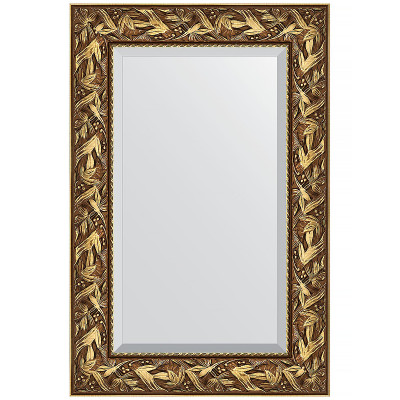 Зеркало настенное Evoform Exclusive 89х59 BY 3415 с фацетом в багетной раме Византия золото 99 мм