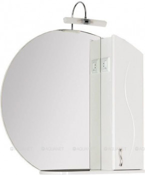 Зеркало-шкаф в ванную Aquanet Моника 85 белый асимметричный (00186775)