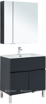 Комплект мебели для ванной Aquanet Алвита New 80 1 ящик, 2 дверцы, антрацит (00274215)