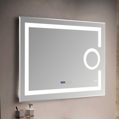 Зеркало в ванную с LED-подсветкой MELANA-8060 подогрев часы космет зеркало MLN-LED090-1 800х600