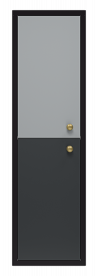 Шкаф-пенал подвесной Brevita Кристиан левый 350x340x1200 черный, серый (Кри-05035-01-01Л)