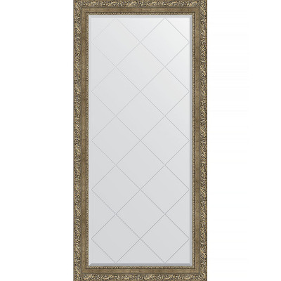 Зеркало настенное Evoform ExclusiveG 157х75 BY 4274 с гравировкой в багетной раме Виньетка античная латунь 85 мм