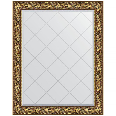 Зеркало настенное Evoform ExclusiveG 124х99 BY 4371 с гравировкой в багетной раме Византия золото 99 мм