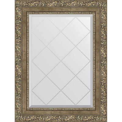 Зеркало настенное Evoform ExclusiveG 72х55 BY 4016 с гравировкой в багетной раме Виньетка античная латунь 85 мм