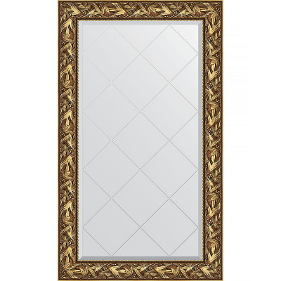 Зеркало настенное Evoform ExclusiveG 133х79 BY 4242 с гравировкой в багетной раме Византия золото 99 мм