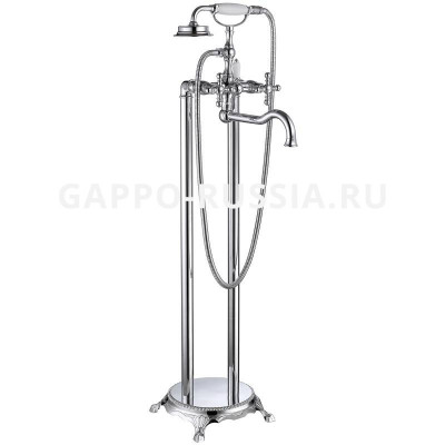 Напольный смеситель для ванны Gappo двухвентильный хром (G3089)