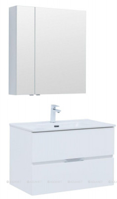 Комплект мебели для ванной Aquanet Алвита New 80 2 ящика, белый матовый (00274206)