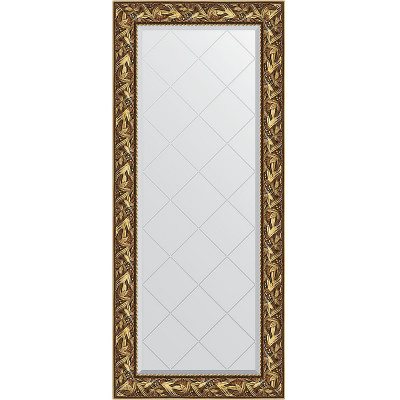 Зеркало настенное Evoform ExclusiveG 158х69 BY 4156 с гравировкой в багетной раме Византия золото 99 мм