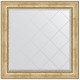 Зеркало настенное Evoform ExclusiveG 112х112 BY 4471 с гравировкой в багетной раме Состаренное серебро с орнаментом 120 мм  (BY 4471)