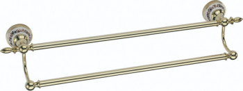 Держатель для полотенец прямой (2-ой) 60 см Savol S-06848B латунь золото