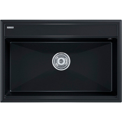 Кухонная мойка кварц Paulmark Stepia-750 PM117551-BLM черный прямоугольная 1 чаша без крыла