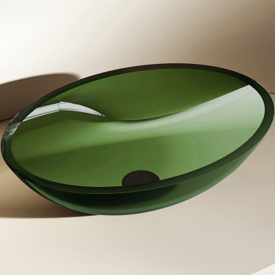 Раковина-чаша Abber Kristall 50 AT2802Emerald зеленая овальная