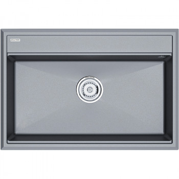 Кухонная мойка кварц Paulmark Stepia-750 PM117551-GRM серый прямоугольная 1 чаша без крыла