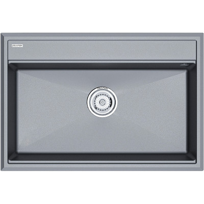 Кухонная мойка кварц Paulmark Stepia-750 PM117551-GRM серый прямоугольная 1 чаша без крыла