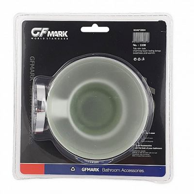 GFmark 1108 мыльница стеклянная, крепеж - самоклейка или дюбель-шуруп, хром