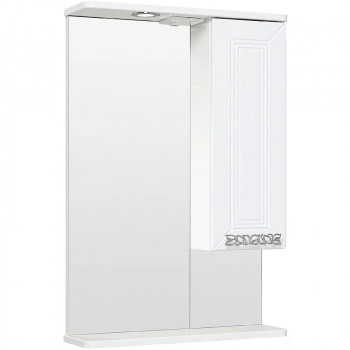 Зеркало со шкафчиком Runo Монро 53 R 00-00000459 с подсветкой белое прямоугольное