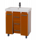 Тумба Misty Джулия Qvatro - 75 с 3-мя ящиками оранжевая (Л-Джк01075-1310Ко3) с раковиной  (СО000005728)