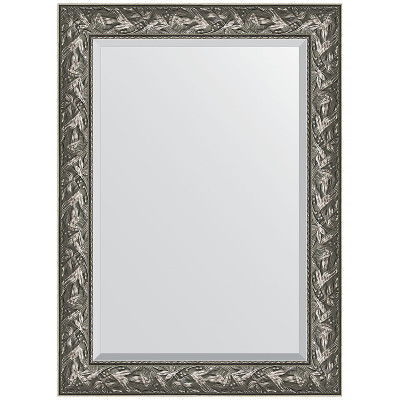Зеркало настенное Evoform Exclusive 109х79 BY 3468 с фацетом в багетной раме Византия серебро 99 мм