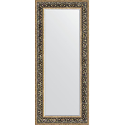 Зеркало настенное Evoform Exclusive 149х64 BY 3553 с фацетом в багетной раме Вензель серебряный 101 мм