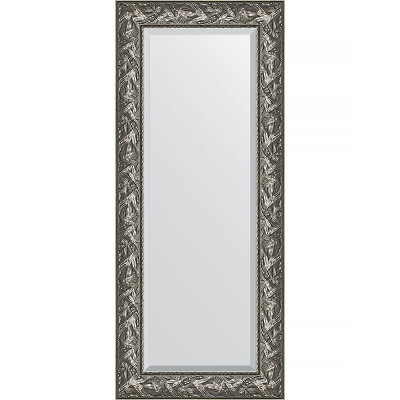 Зеркало настенное Evoform Exclusive 139х59 BY 3520 с фацетом в багетной раме Византия серебро 99 мм