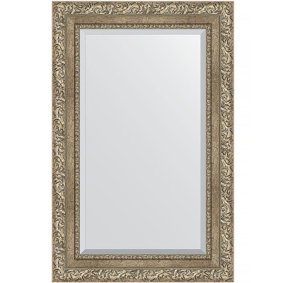 Зеркало настенное Evoform Exclusive 85х55 BY 3409 с фацетом в багетной раме Виньетка античное серебро 85 мм