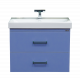 Тумба Misty Джулия Qvatro - 75 с 2-мя ящиками синяя (Л-Джк01075-1110ПК2Я) с раковиной комплект с раковиной (СО000004474)