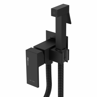 WasserKRAFT A71638 встраиваемый смеситель c гигиенической лейкой, черный Soft-touch