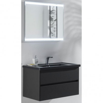 Armadi Art Moderno Toledo TLI66 комплект мебели для ванной с зеркалом с подсветкой, антрацит, 65 см