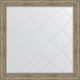Зеркало настенное Evoform ExclusiveG 105х105 BY 4444 с гравировкой в багетной раме Виньетка античное серебро 85 мм  (BY 4444)