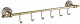 Планка с крючками для ванной (6 крючков) Savol S-06876B латунь золото  (S-06876B)