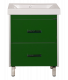 Тумба Misty Джулия Qvatro - 75 с 2-мя ящиками зеленая (Л-Джк01075-08102Я) с раковиной  (СО000003872)