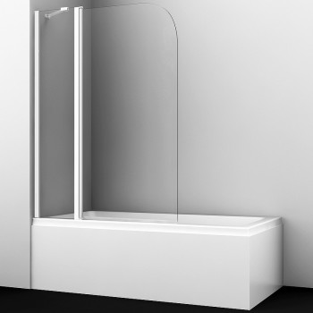 Шторка на ванну WasserKRAFT Leine 110 35P02-110W стекло прозрачное профиль белый