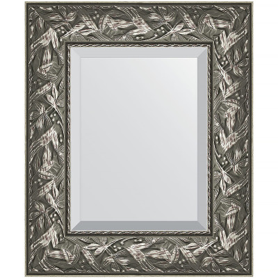 Зеркало настенное Evoform Exclusive 59х49 BY 3364 с фацетом в багетной раме Византия серебро 99 мм