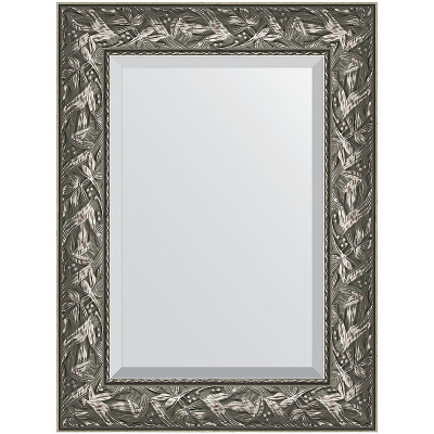 Зеркало настенное Evoform Exclusive 79х59 BY 3390 с фацетом в багетной раме Византия серебро 99 мм