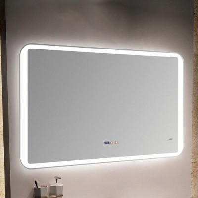 Зеркало в ванную с LED-подсветкой MELANA-10070 подогрев часы MLN-LED052-2  1 000х700