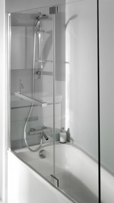 Шторка для ванны 100x140 см Jacob Delafon Adequation E4931-GA, профиль хром, стекло прозрачное