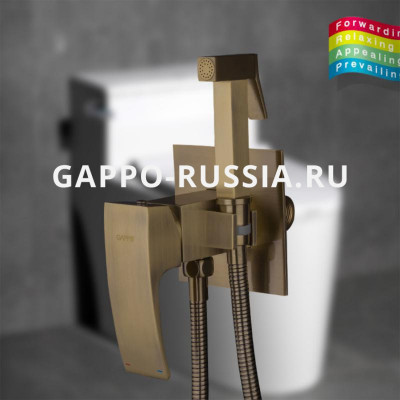 Смеситель с гигиеническим душем Gappo Jacob однорычажный бронза (G7207-4)