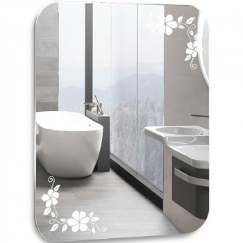 Зеркало в ванную Silver Mirrors Блум 55 ФР-00002363 с рисунком