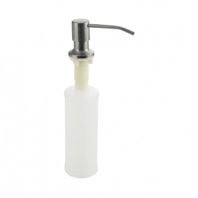Дозатор для жидкого мыла и моющих средств BRIMIX, матовый хром, Врезной, под раковину, пластиковый, 300 мл (6281)