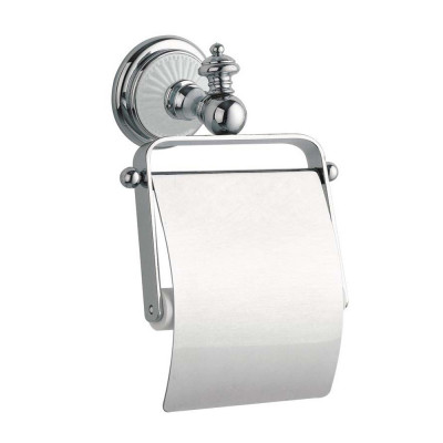 Держатель туалетной бумаги Boheme Vogue Blanco 10131 закрытый хром / керамика белая