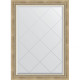 Зеркало настенное Evoform ExclusiveG 101х73 BY 4175 с гравировкой в багетной раме Состаренное серебро с плетением 70 мм  (BY 4175)