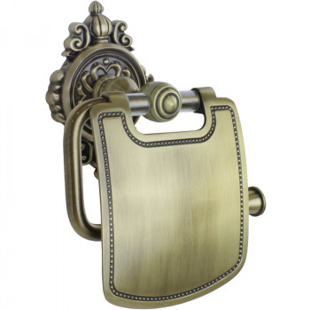 Настенный держатель туалетной бумаги Bronze de Luxe Royal R25003 с крышкой бронза