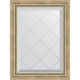 Зеркало настенное Evoform ExclusiveG 71х53 BY 4003 с гравировкой в багетной раме Состаренное серебро с плетением 70 мм  (BY 4003)