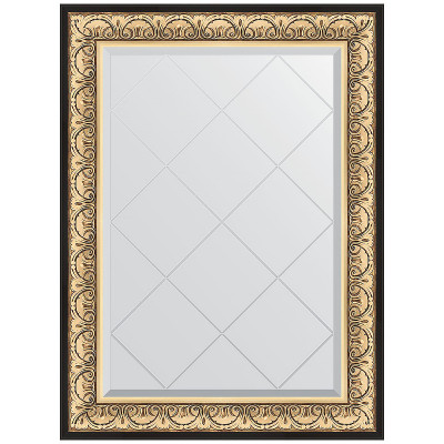 Зеркало настенное Evoform ExclusiveG 107х80 BY 4208 с гравировкой в багетной раме Барокко золото 106 мм