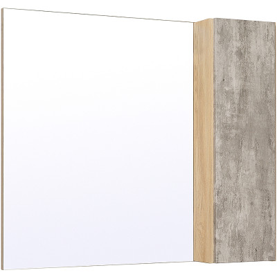 Зеркало в ванную со шкафчиком Runo Мальта 85 00-00001104 серое дуб прямоугольное