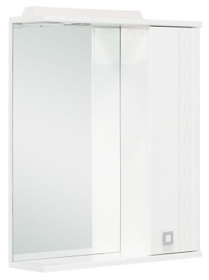 Зеркальный шкафчик Onika Лига 52 белый, правый, с подсветкой (205202)