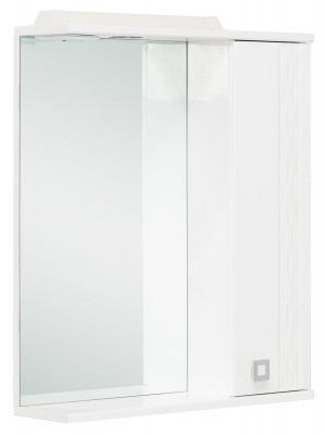 Зеркальный шкафчик Onika Лига 60 белый, правый, с подсветкой (206030)